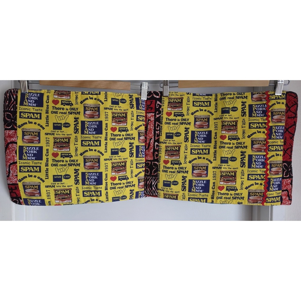 Spam Brand Fabric Placemat Yellow Blue Red Black Novelty Homemade